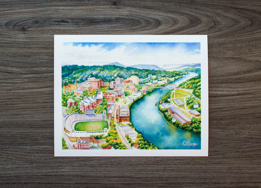 10" x 8" Print of Aerial View of Old Morgantown
