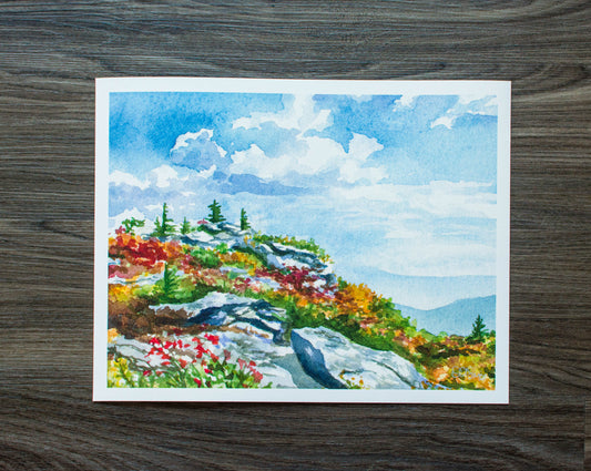 Print of an autumn view of Bear Rocks at Dolly Sods, WV