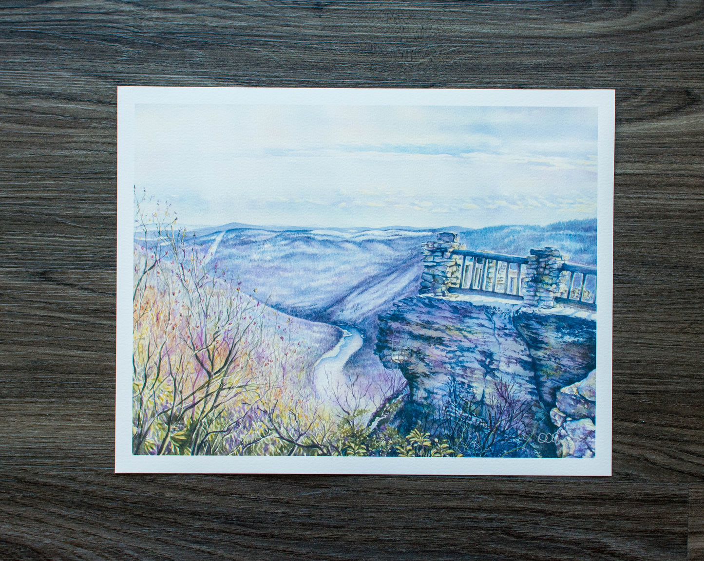 14" x 11" Print of Coopers Rock Overlook in Winter