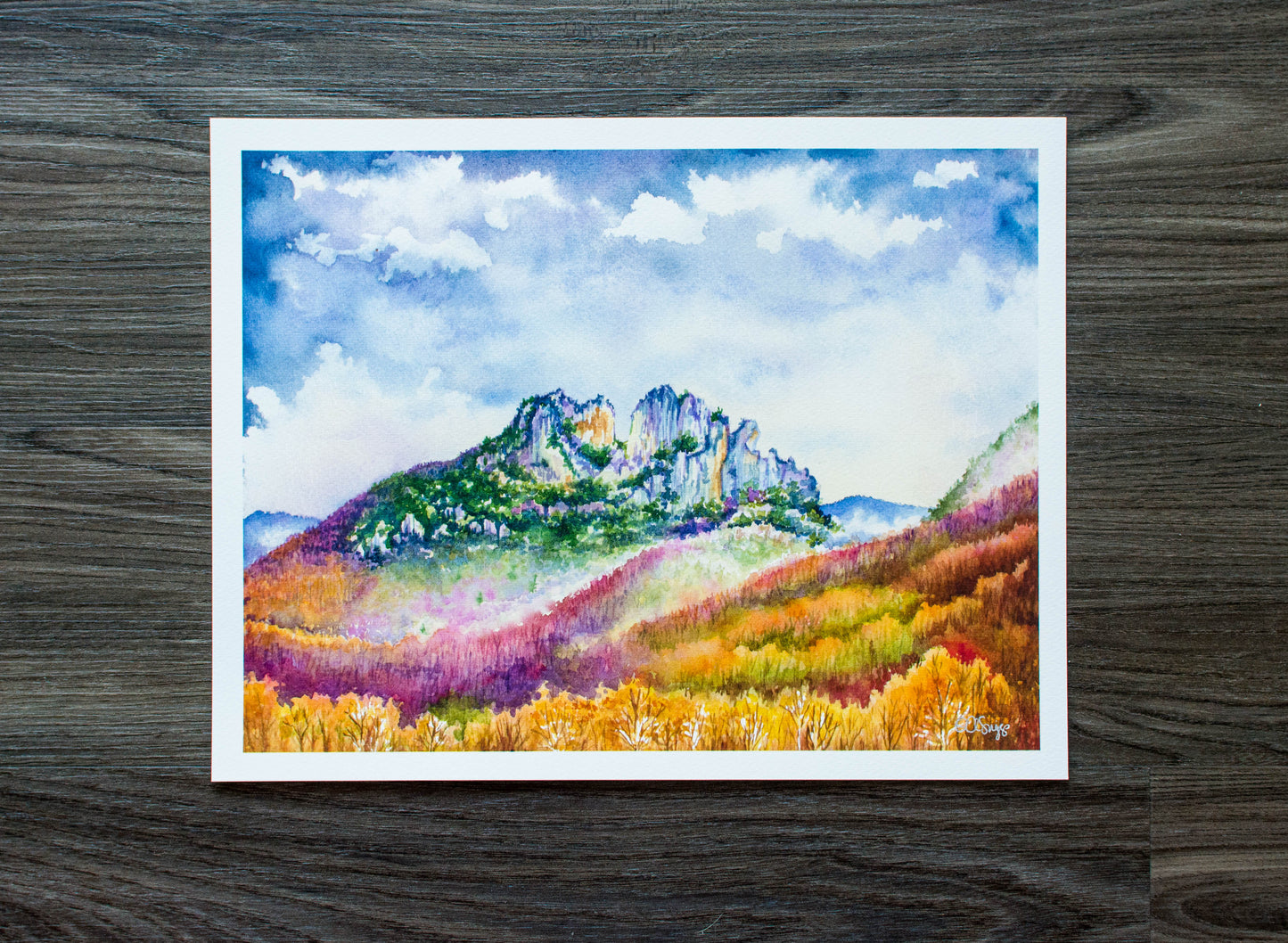 14" x 11" Print of Seneca Rocks Autumn Fog