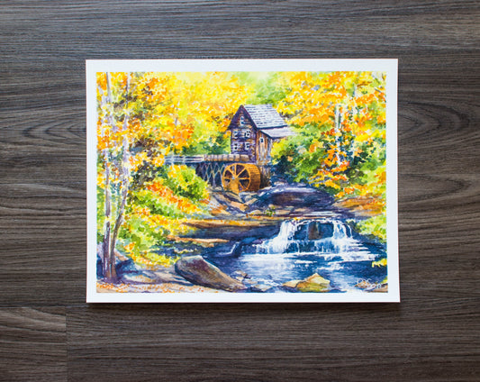 14" x 11" Print of Grist Mill at Babcock State Park