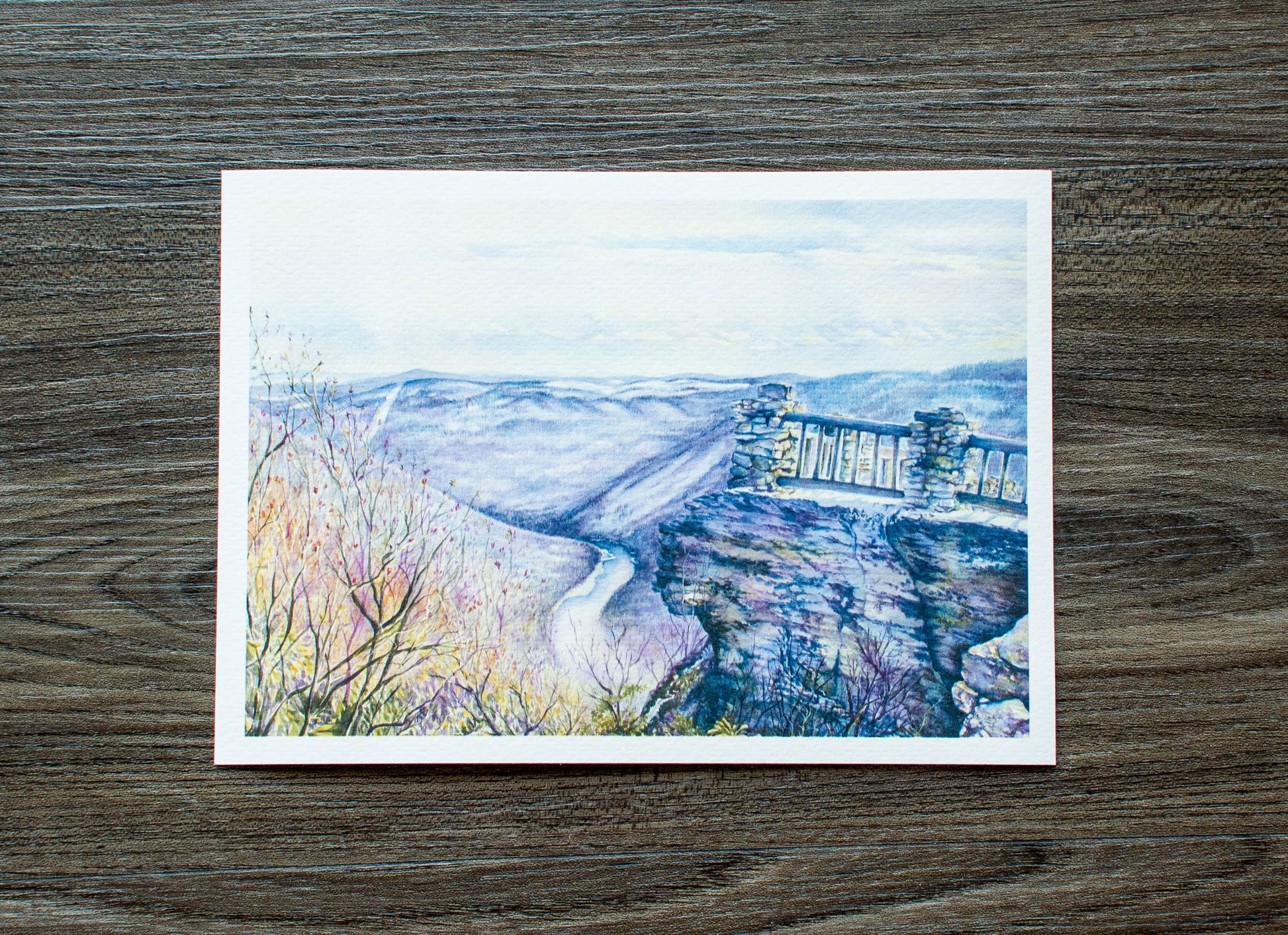 7" x 5" Print of Coopers Rock Overlook in Winter