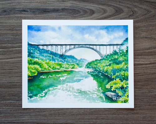 10 x 8 Print of New River Gorge Bridge in Summer