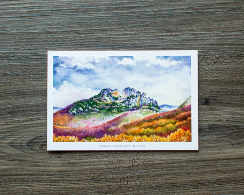 Seneca Rocks Autumn Fog Postcard